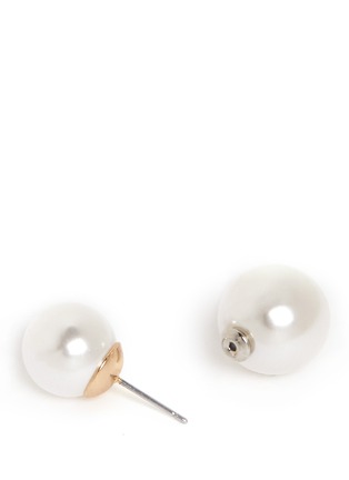 Detail View - Click To Enlarge - KENNETH JAY LANE - Baroque pearl ball stud earrings