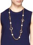 Figure View - Click To Enlarge - KENNETH JAY LANE - Glass pearl glass crystal chain necklace