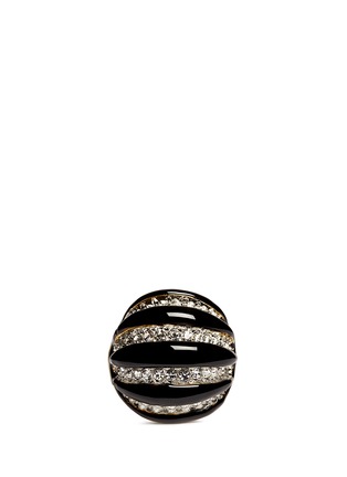 Main View - Click To Enlarge - KENNETH JAY LANE - Crystal pavé ribbed dome ring
