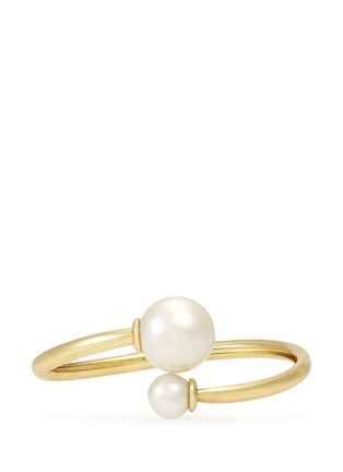 Main View - Click To Enlarge - KENNETH JAY LANE - Faux pearl spiral bangle