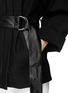 Detail View - Click To Enlarge - HELMUT LANG - Lamb leather belt cloqué combo jacket