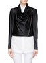 Detail View - Click To Enlarge - HELMUT LANG - Drape front cropped leather jacket