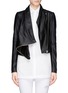 Main View - Click To Enlarge - HELMUT LANG - Drape front cropped leather jacket