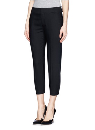 Front View - Click To Enlarge - HELMUT LANG - Partial elastic cuff wool blend pants