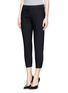 Front View - Click To Enlarge - HELMUT LANG - Partial elastic cuff wool blend pants