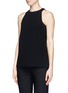 Front View - Click To Enlarge - HELMUT LANG - Crepe underlay cloqué tank top