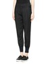 Front View - Click To Enlarge - HELMUT LANG - 'Cove' rib cuff silk blend pants