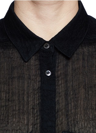 Detail View - Click To Enlarge - HELMUT LANG - Sheer crepe cloqué sleeveless shirt