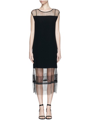 Main View - Click To Enlarge - HELMUT LANG - Engineered lace insert crepe dress