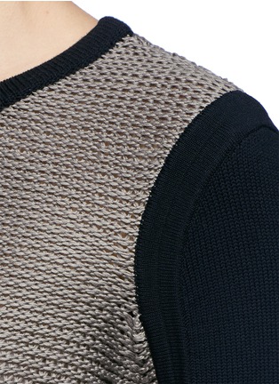 Detail View - Click To Enlarge - HELMUT LANG - Colourblock mix knit sweater