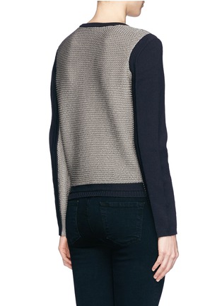 Back View - Click To Enlarge - HELMUT LANG - Colourblock mix knit sweater