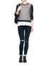 Figure View - Click To Enlarge - HELMUT LANG - Colourblock mix knit sweater