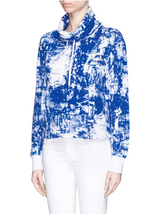 Front View - Click To Enlarge - HELMUT LANG - Scribble print jersey hoodie