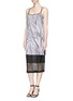 Front View - Click To Enlarge - HELMUT LANG - Crinkled mesh print cady dress