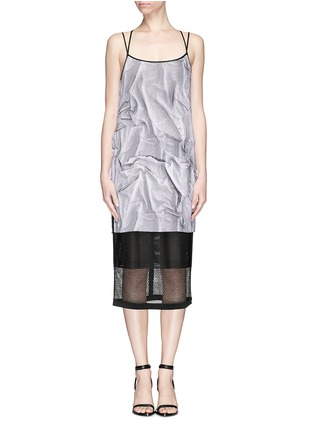 Main View - Click To Enlarge - HELMUT LANG - Crinkled mesh print cady dress