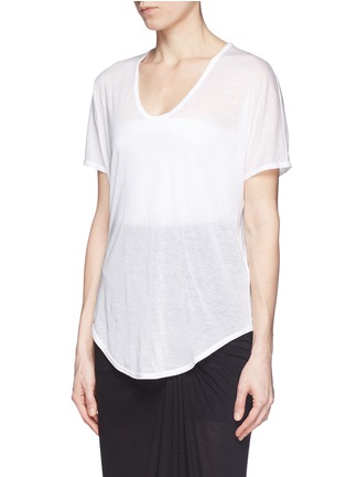 Front View - Click To Enlarge - HELMUT LANG - Semi-sheer Tencel® T-shirt