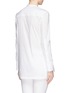 Back View - Click To Enlarge - HELMUT LANG - Three-button sleeve collarless poplin shirt