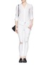 Figure View - Click To Enlarge - HELMUT LANG - Three-button sleeve collarless poplin shirt