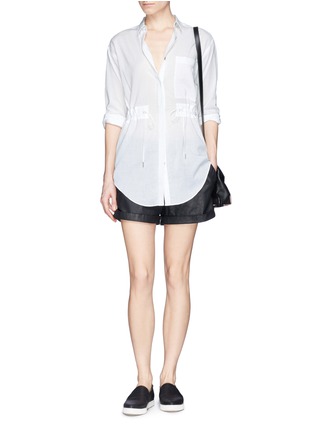 Figure View - Click To Enlarge - HELMUT LANG - 'Mist' belted cotton shirt
