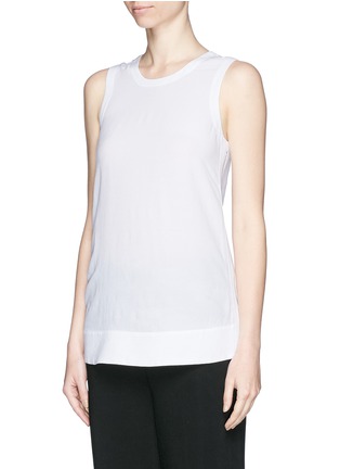 Front View - Click To Enlarge - HELMUT LANG - Side zip high-low crepe tank top