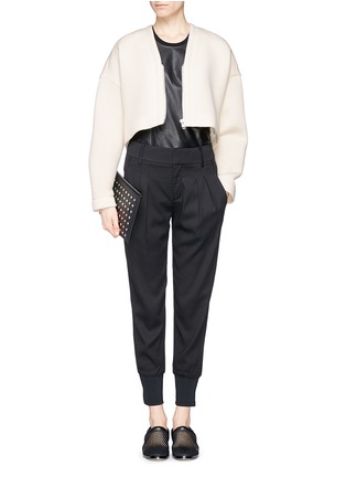 Figure View - Click To Enlarge - HELMUT LANG - Bonded jersey cropped jacket