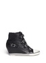 Main View - Click To Enlarge - ASH - Eagle leather wedge sneakers