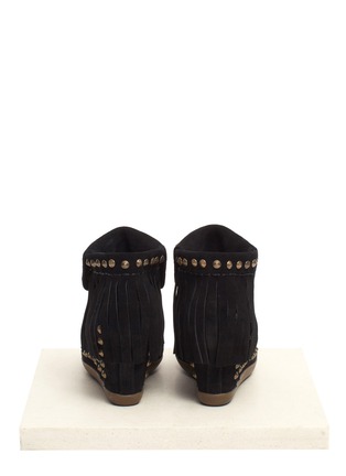 Back View - Click To Enlarge - ASH - Baba stud and fringe wedge sneakers