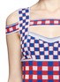 Detail View - Click To Enlarge - ALEXANDER MCQUEEN - Check knit cutout top