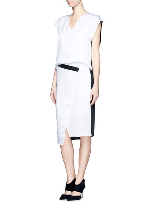 Front View - Click To Enlarge - HELMUT LANG - Bi-colour layered back dress