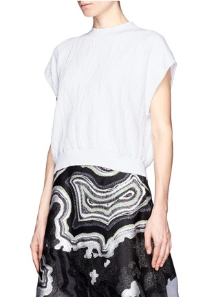 Front View - Click To Enlarge - 3.1 PHILLIP LIM - Geometric ottoman knit cropped top