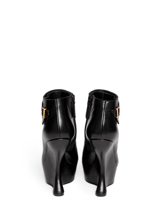 Back View - Click To Enlarge - ALEXANDER MCQUEEN - Curved heel leather ankle boots