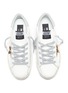 Detail View - Click To Enlarge - GOLDEN GOOSE - 'Hi Star' leopard star patch glitter tab leather sneakers
