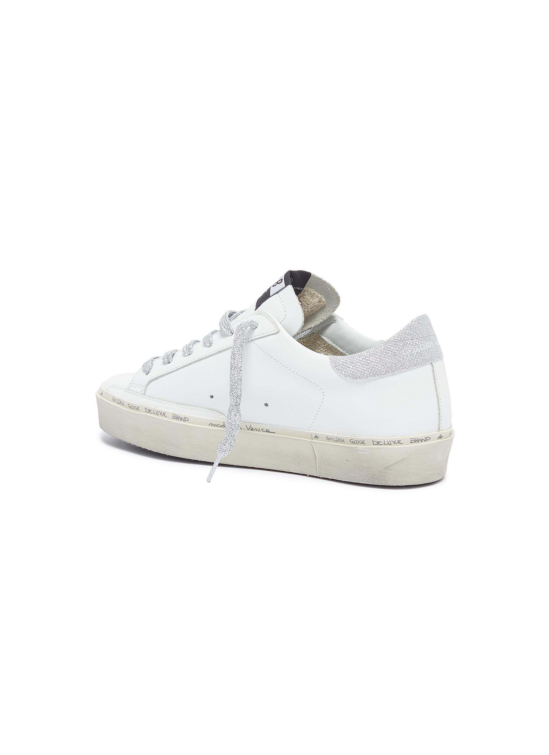 Golden Goose 'hi Star' Leopard Star Patch Glitter Tab Leather Sneakers ...