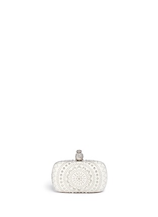 Back View - Click To Enlarge - ALEXANDER MCQUEEN - Stud leather punk skull box clutch