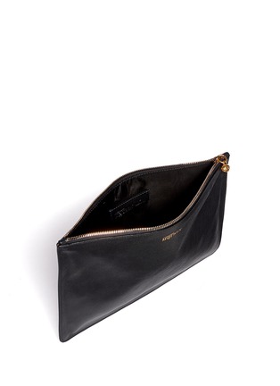 Detail View - Click To Enlarge - ALEXANDER MCQUEEN - Leather flat zip pouch