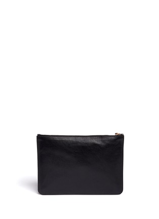 Back View - Click To Enlarge - ALEXANDER MCQUEEN - Leather flat zip pouch