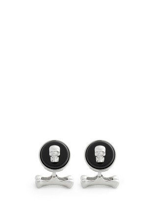 Main View - Click To Enlarge - ALEXANDER MCQUEEN - Skull on stone cufflinks