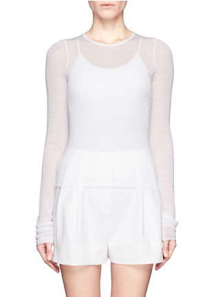 Main View - Click To Enlarge - MS MIN - Cashmere-wool sheer knit top