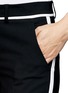 Detail View - Click To Enlarge - VINCE - Contrast trim waistband cropped tuxedo pants