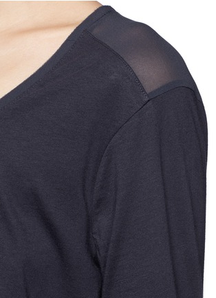 Detail View - Click To Enlarge - VINCE - Silk trim T-shirt