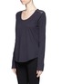 Front View - Click To Enlarge - VINCE - Silk trim T-shirt