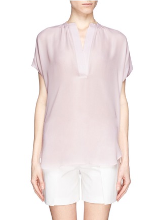 Main View - Click To Enlarge - VINCE - V-neck silk popover