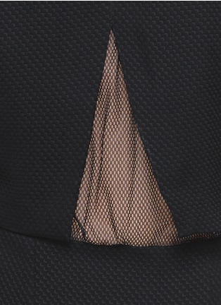 Detail View - Click To Enlarge - SANDRO - 'Raoule' mesh layer textured crepe skater dress