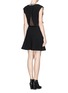 Back View - Click To Enlarge - SANDRO - 'Raoule' mesh layer textured crepe skater dress