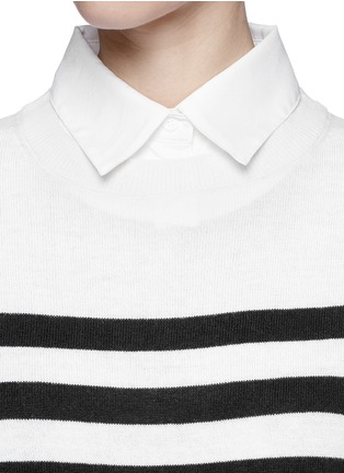 Detail View - Click To Enlarge - SANDRO - 'Sky' shirt collar and hem stripe sweater