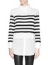 Main View - Click To Enlarge - SANDRO - 'Sky' shirt collar and hem stripe sweater