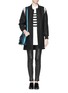 Figure View - Click To Enlarge - SANDRO - 'Sky' shirt collar and hem stripe sweater