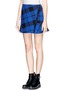 Front View - Click To Enlarge - SANDRO - 'Jenny' asymmetric peplum plaid print skirt