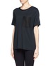 Front View - Click To Enlarge - MAJE - 'Gomme' satin pocket T-shirt