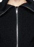 Detail View - Click To Enlarge - SANDRO - 'Glenrock' rib knit zip cardigan